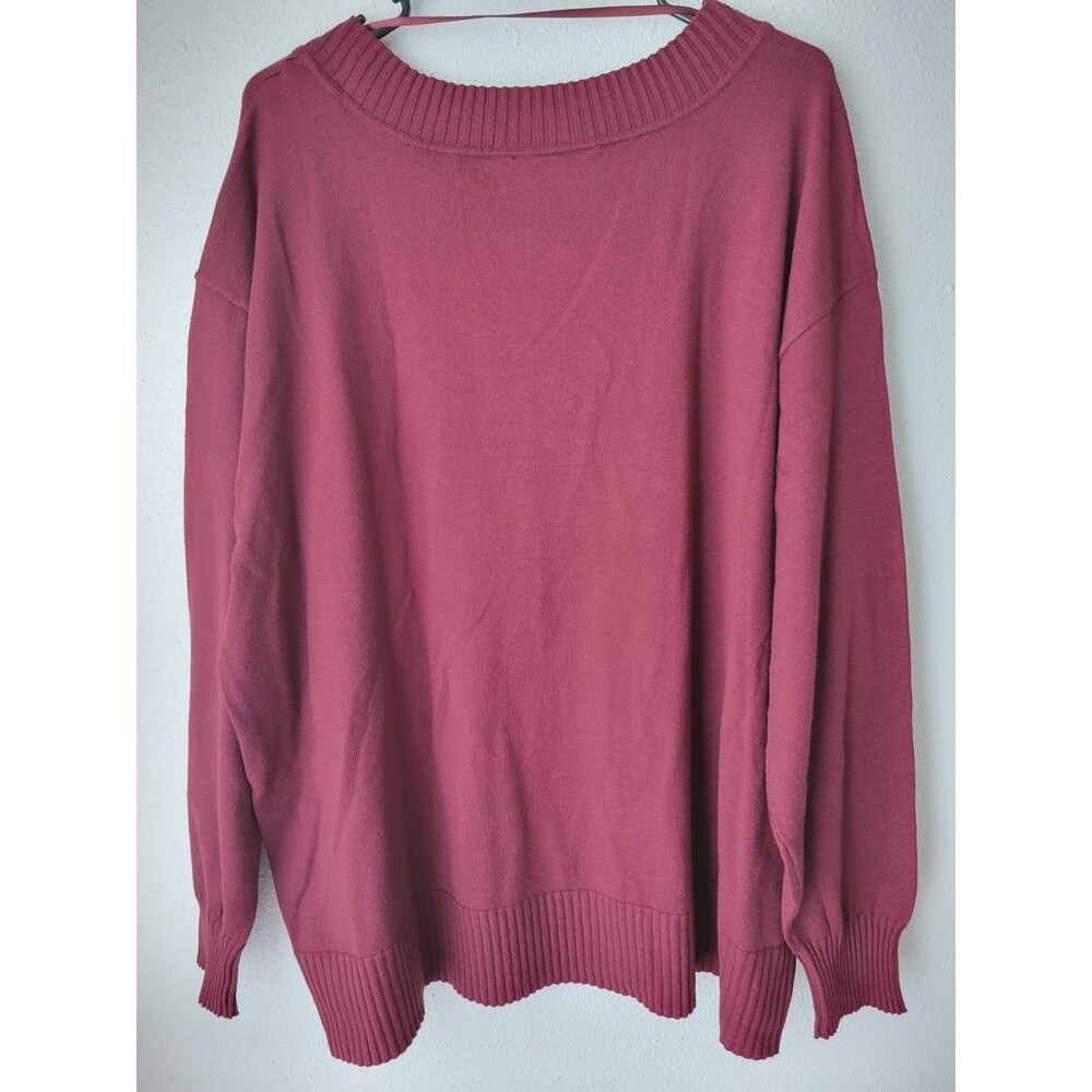 Lane Bryant 22/24 Berry Burgundy V-Neck Sweater Long Sleeve Plus NWT Cozy Knit - Picture 10 of 10